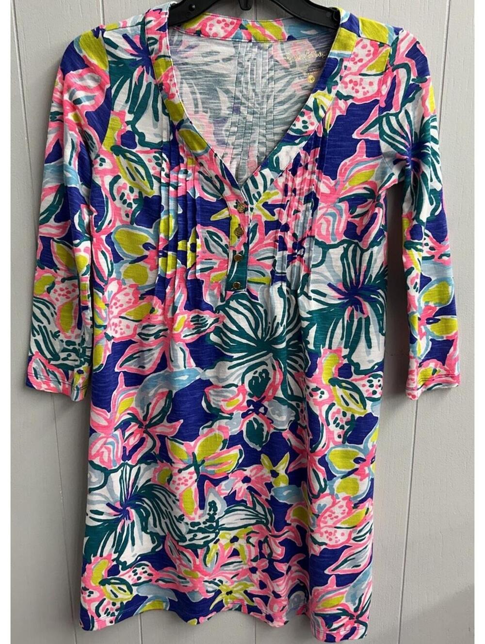 Lilly Pulitzer Dress. Bright Multicolor Floral Pattern. Size xxs. New no tag.
